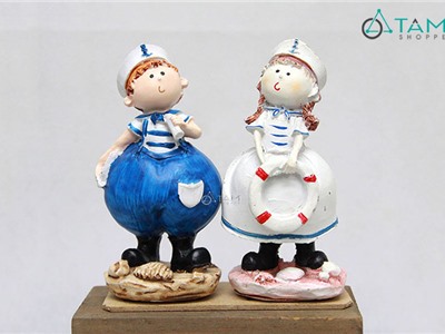 Cặp búp bê thủy thủ để bàn phong cách biển H-BB-01-B